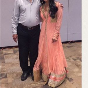 peach long sleeve dress